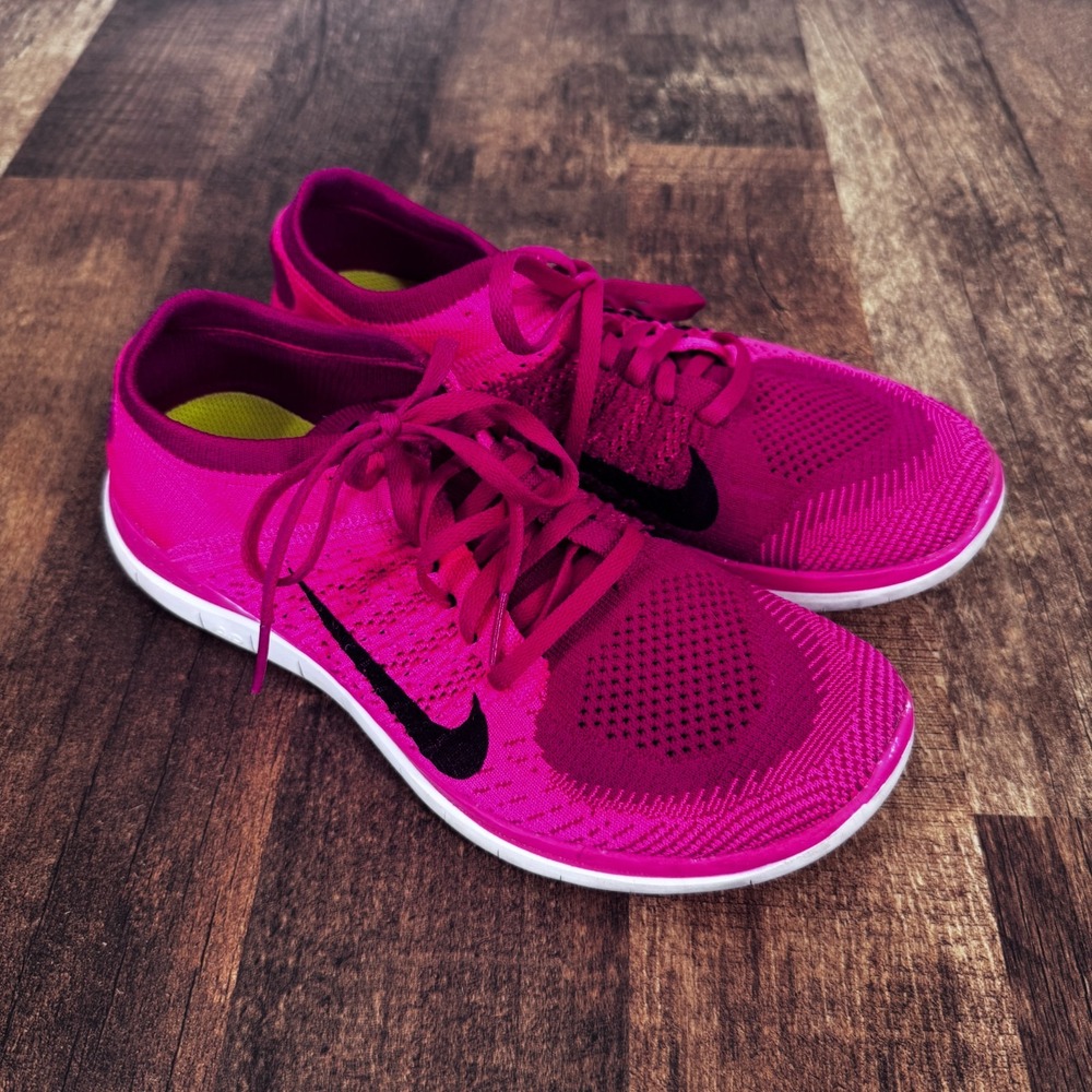 Nike Free Flyknit 4.0 Pink Running Shoes Sneakers 631050-601 Rare